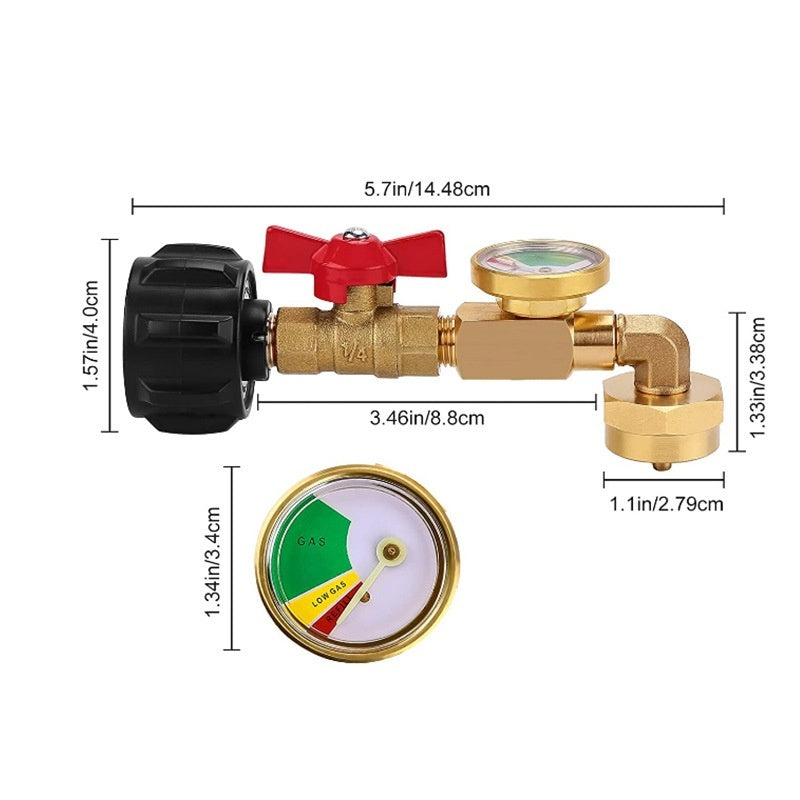 Propane Bottle Inflatable Connector With Luminous Strap Ball Valve