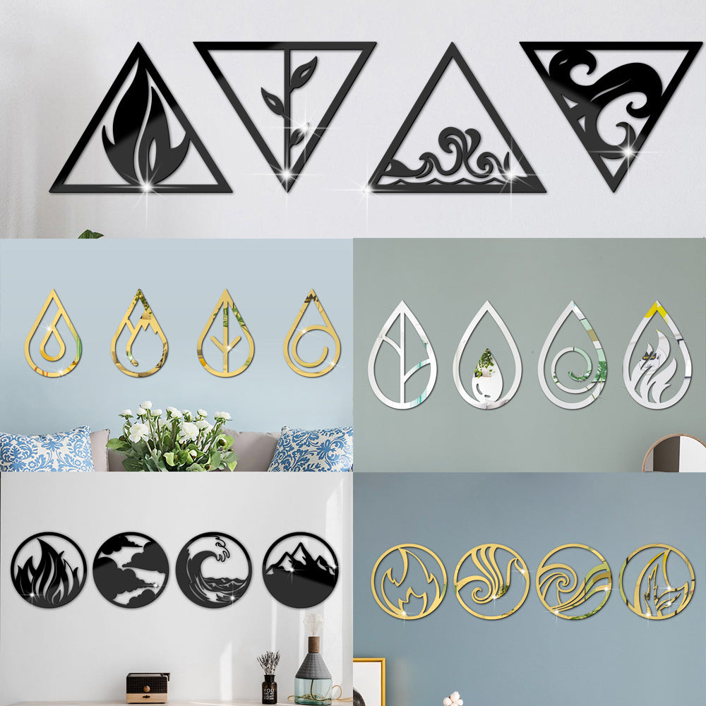 Autocollant miroir décoratif pour salon et chambre à coucher