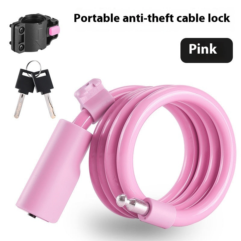 Cable Lock Bicycle Anti-theft Portable Riding Lock