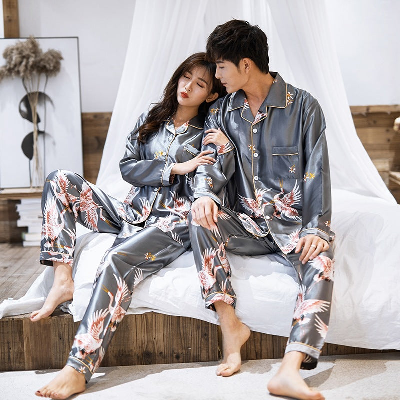Casual Cardigan Unisex Long-sleeve Pajama Set