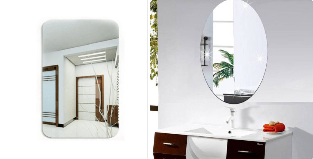 Miroir mural ovale autocollant en acrylique