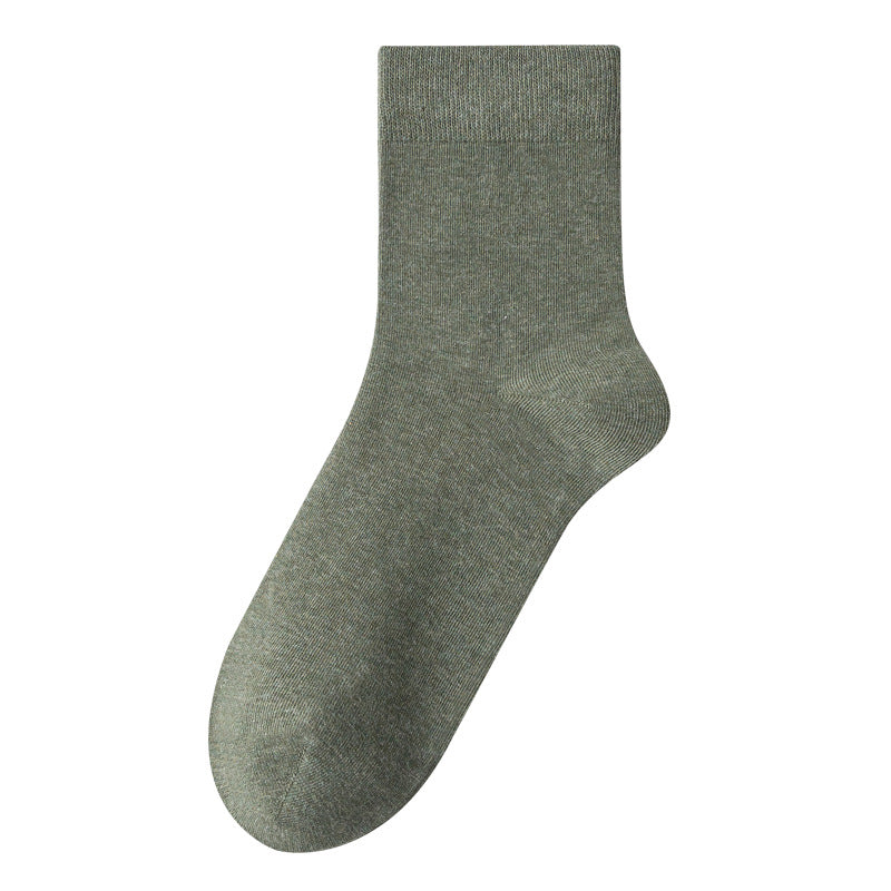 Mens Mid-Calf Cotton Socks With Odor-Resistant Properties