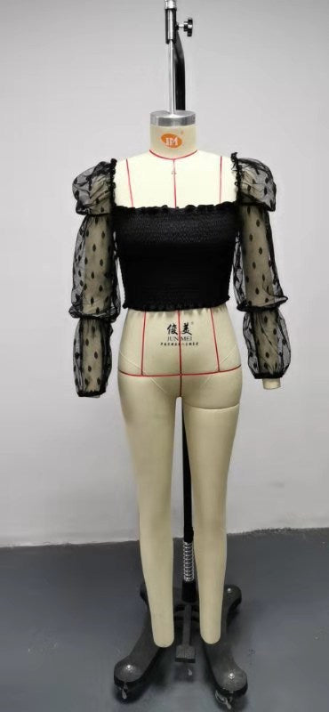 Top à manches transparentes