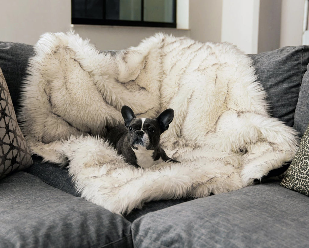Couverture imperméable à fourrure de renard, couverture en peluche, nid pour animaux