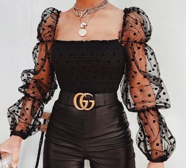 Top à manches transparentes