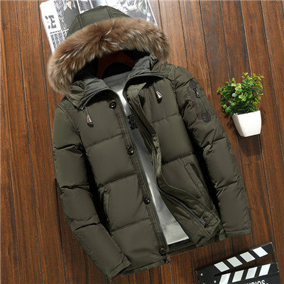 Manteau pour homme courte en duvet de canard blanc