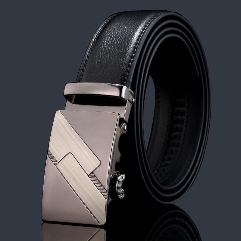 Mens Genuine Leather Belt With Automatic Buckle