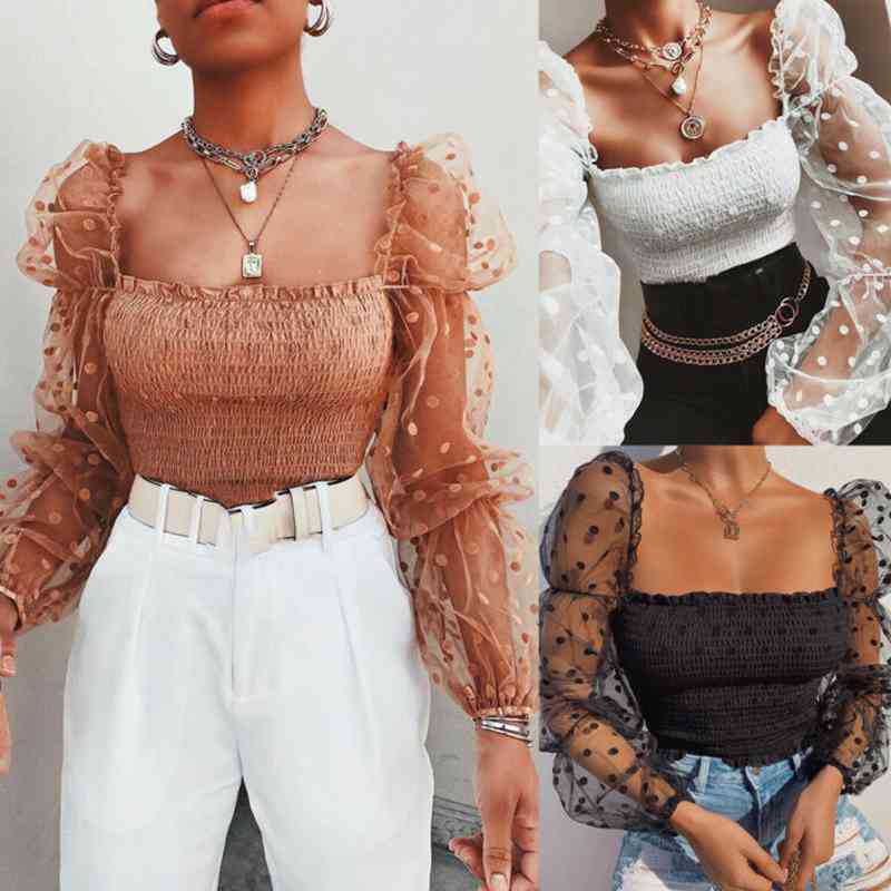 Top à manches transparentes