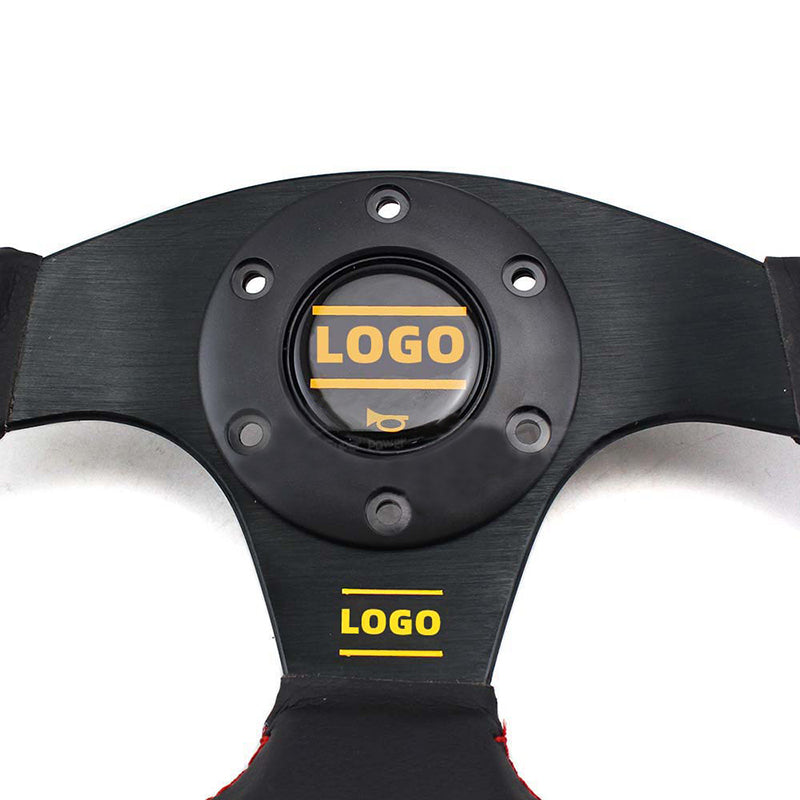 D Type 13 Inch Suede Flat Bottom Modified Racing Steering Wheel