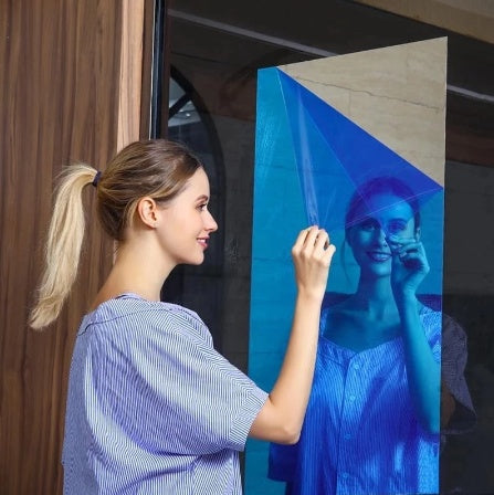 Miroir carrés autoadhésifs, papier peint cristal 3D pour chambre, salon, salle de bain