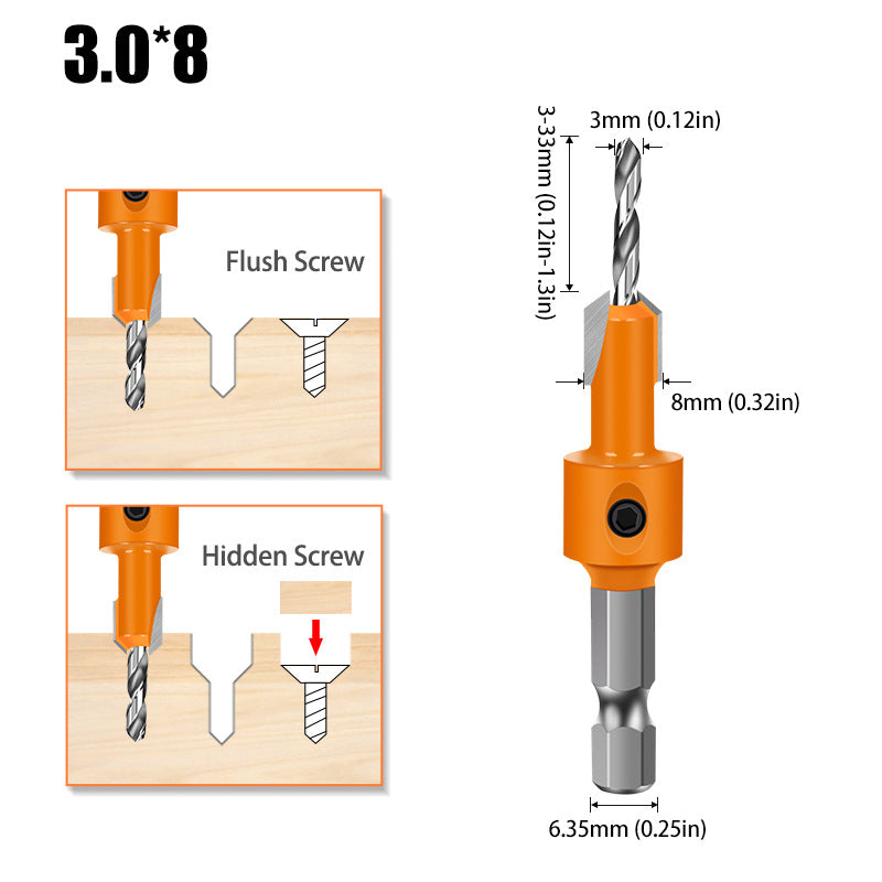 Woodworking Bit With Hexagonal Handle