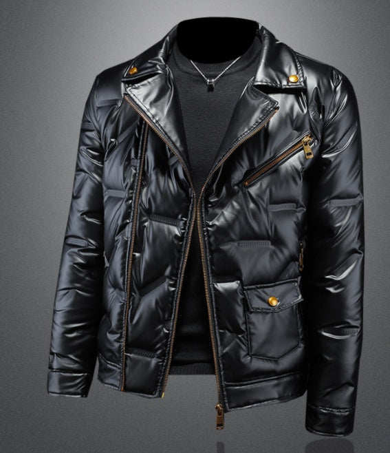 Jacket pour homme à col lustré en duvet de canard blanc