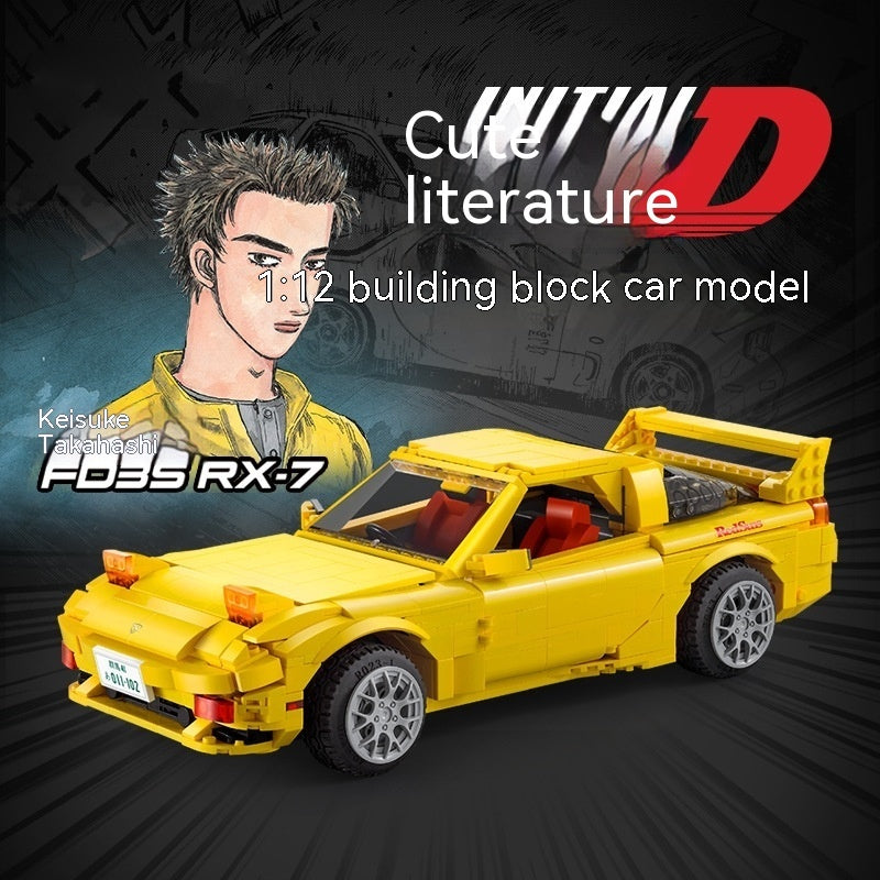 Double E 61022 Initial D Static Car Model Assembling Building Blocks