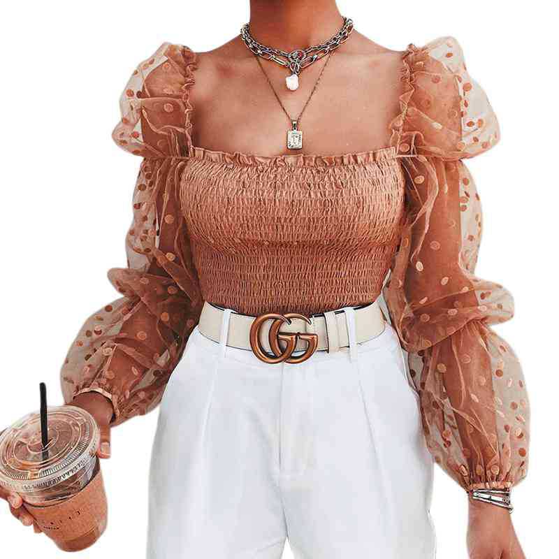 Top à manches transparentes