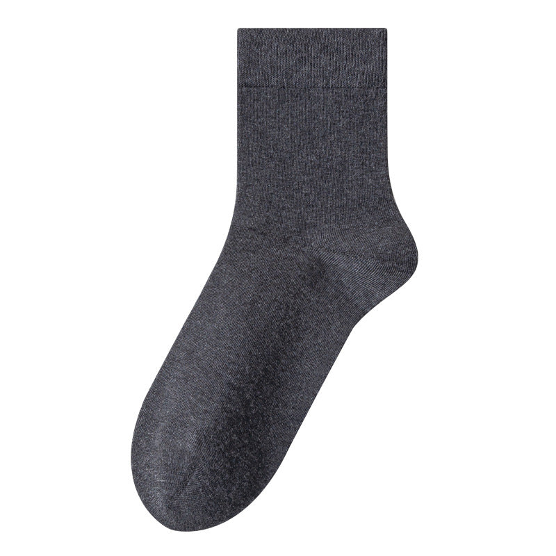 Mens Mid-Calf Cotton Socks With Odor-Resistant Properties