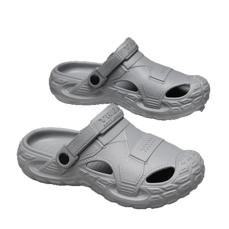 Mens Summer Outdoor Non-Slip Soft-Soled Closed-Toe Beach Clog Shoes