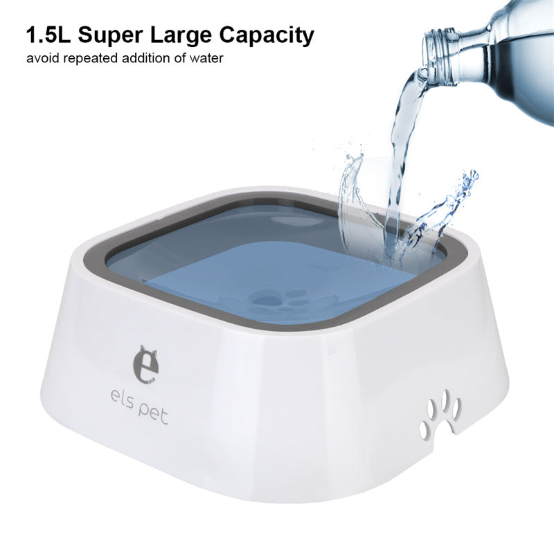 Bol d'Eau Anti-Débordement 1.5L – Distributeur à Disque Flottant pour Animaux