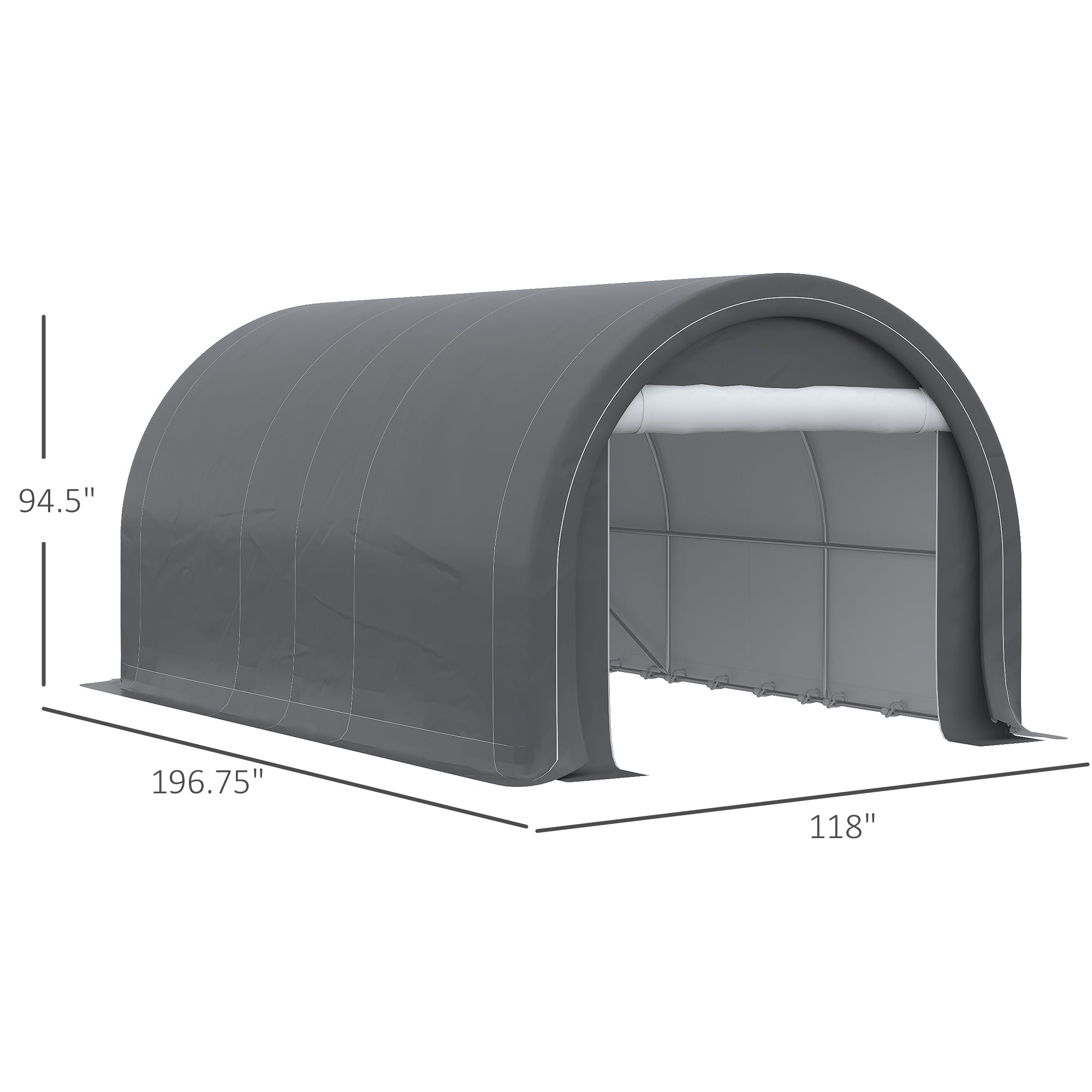 Abri d'Auto 10x16 FT Heavy Duty – Garage Portatif avec Sangles à Cliquet