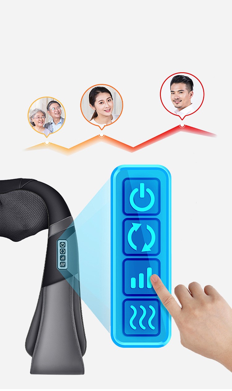 Châle de Massage Cervical & Épaules (Pétrissage 4D)