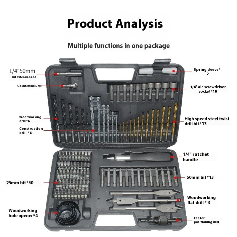 Multifunctional Woodworking Screwdriver Drill Tool Suit