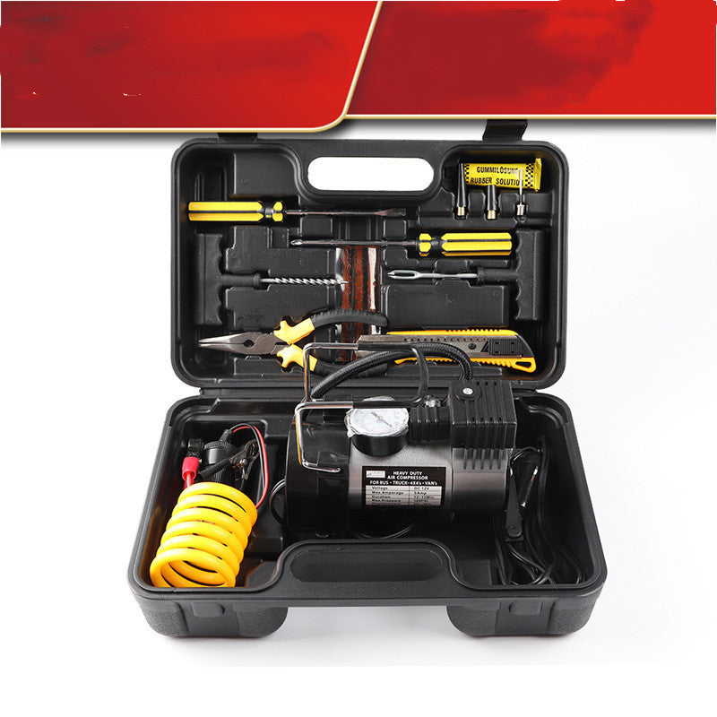 Kit de Réparation Pneu & Gonfleur Électrique 12V - Malette Multifonction