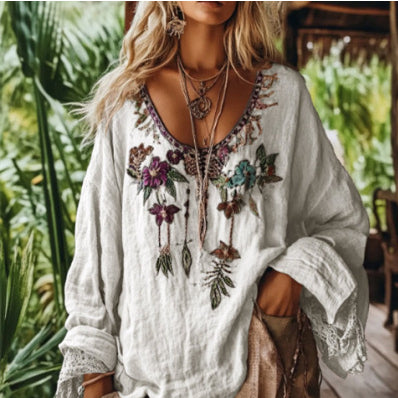 Womens Casual Printed Pullover Top