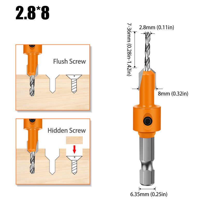 Woodworking Bit With Hexagonal Handle
