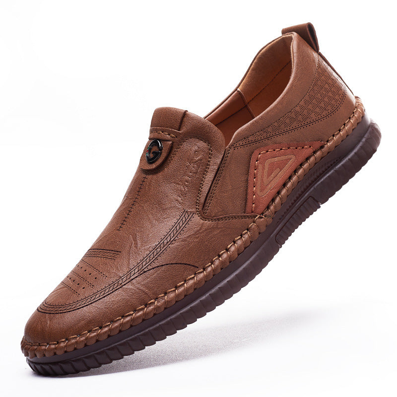 Mens Casual Soft And Breathable Leather Shoes