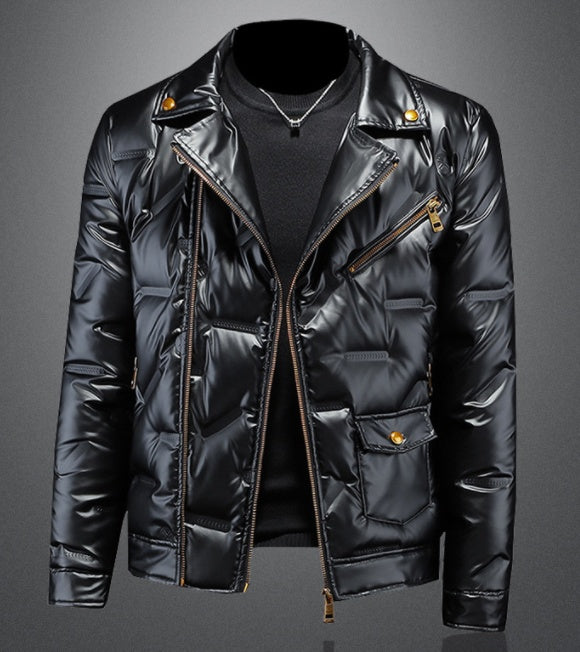 Jacket pour homme à col lustré en duvet de canard blanc