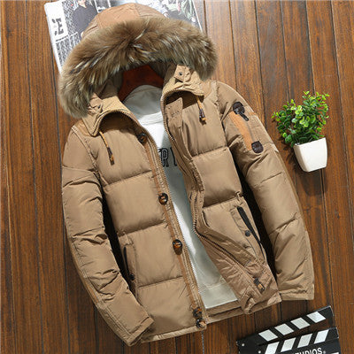 Manteau pour homme courte en duvet de canard blanc