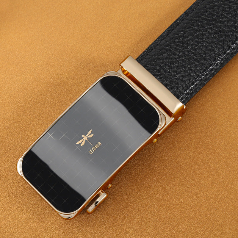 Mens Casual Business Belt Made Of Split Leather