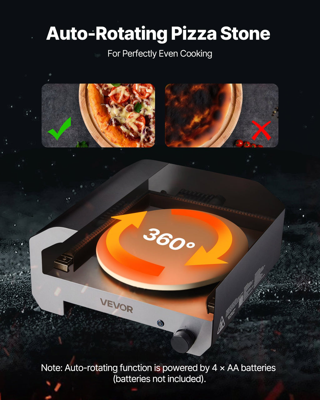 Outdoor Pizza Oven, 16 In Propane Gas, With  Electric Rotation, Carry Bag, Outside Backyard Patio Camping