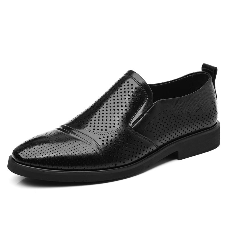 Mens Plus-Size Vintage Business Slip-On Leather Shoes