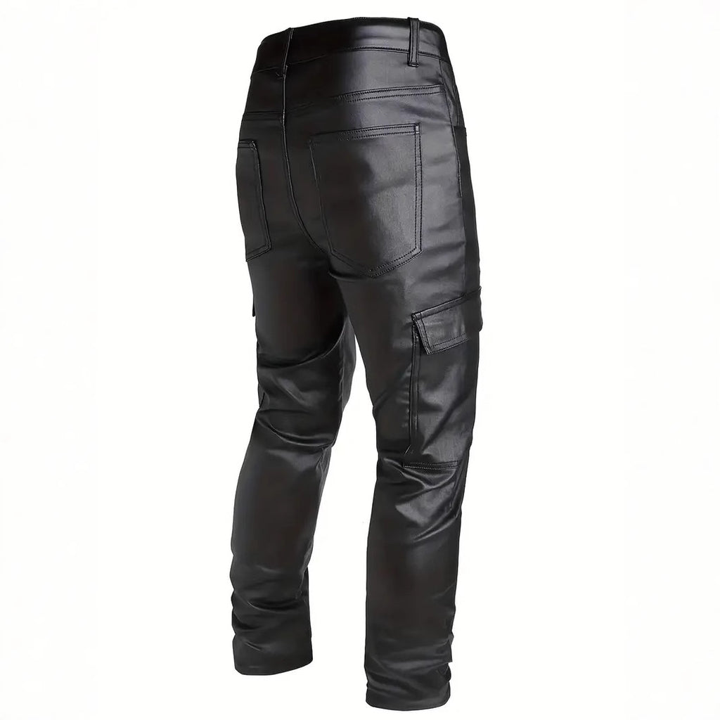 Mens Windproof PU Pants For Motorcycle And Outdoor Riding