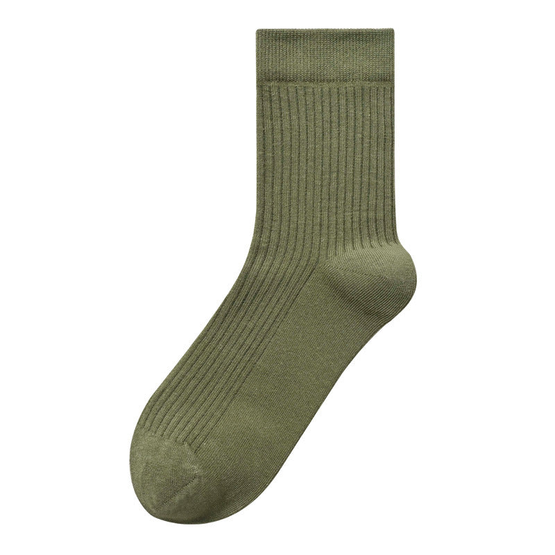 Mens Mid-Calf Cotton Socks With Odor-Resistant Properties