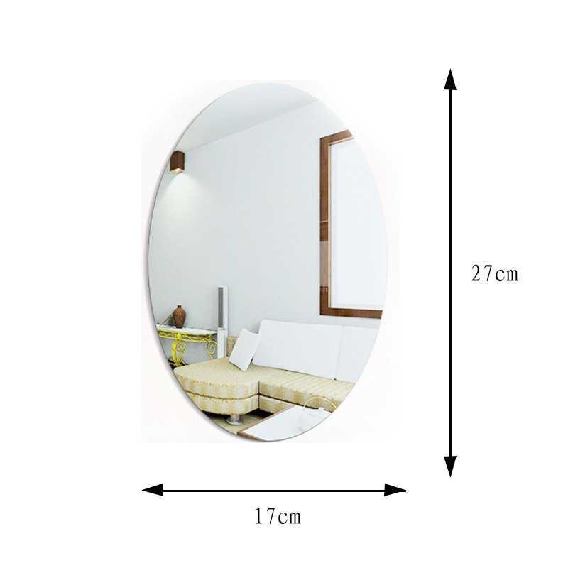 Miroir mural ovale autocollant en acrylique
