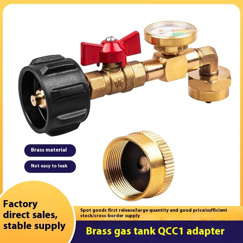 Propane Bottle Inflatable Connector With Luminous Strap Ball Valve
