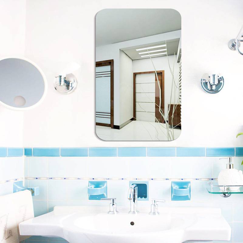 Miroir mural ovale autocollant en acrylique