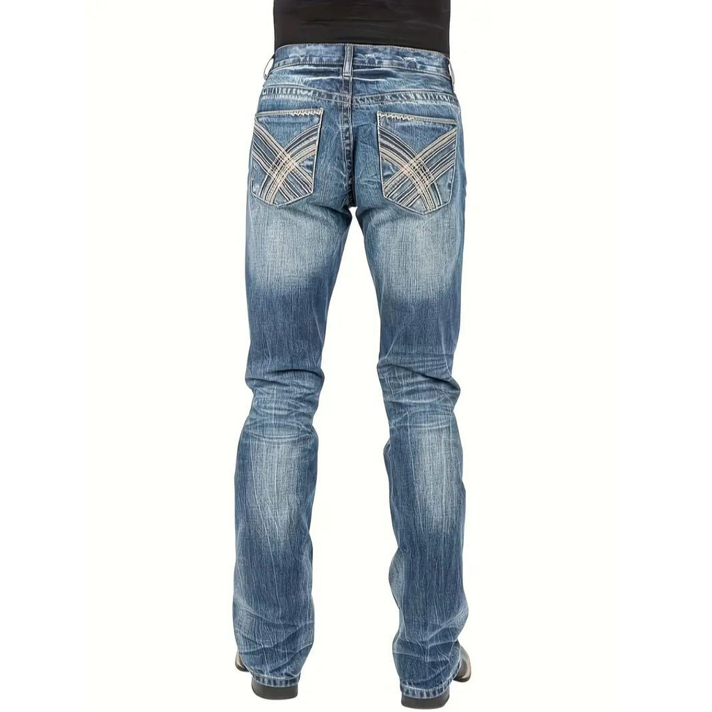 Mens Street-style Straight-leg Trendy Denim Jeans