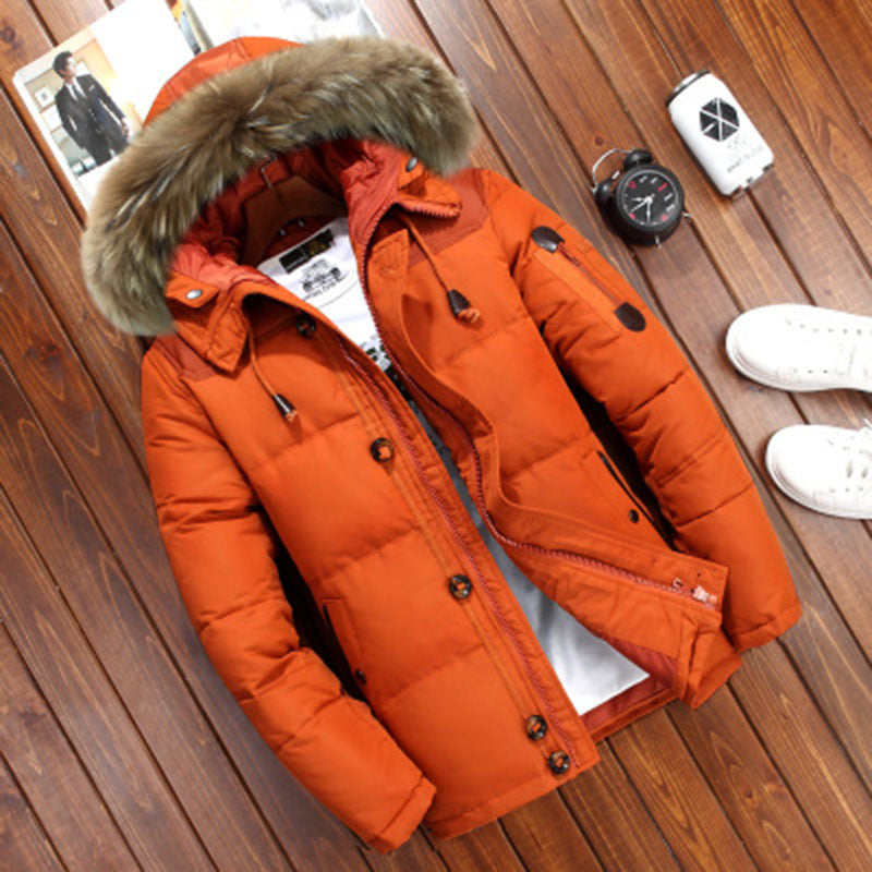Manteau pour homme courte en duvet de canard blanc