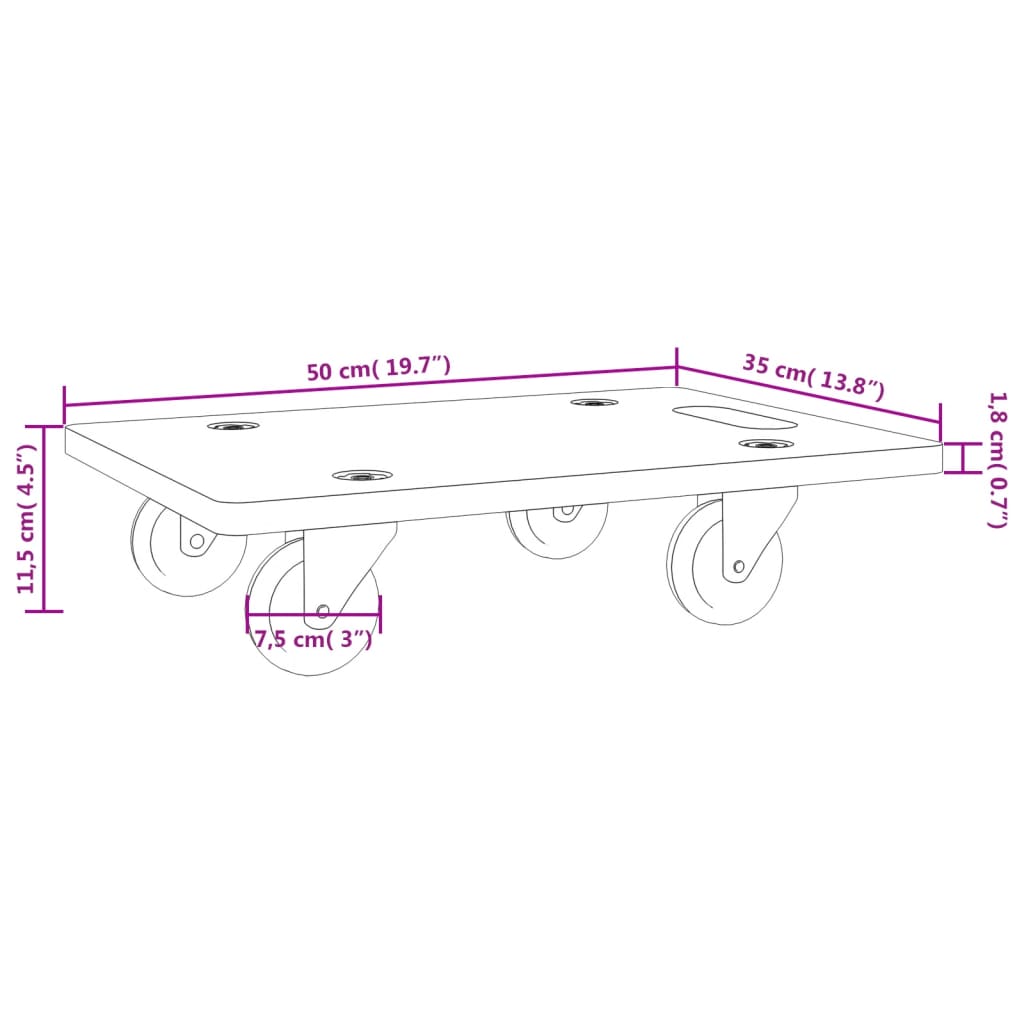 Transport Trolley 2 pcs. Rectangular 50x35x11.5 cm