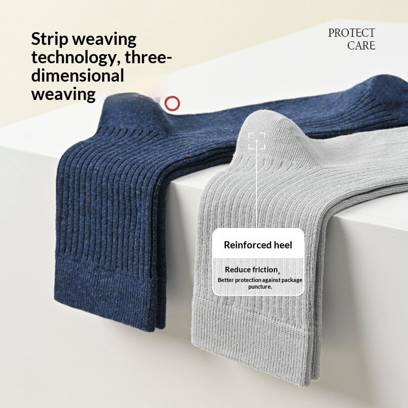 Mens Mid-Calf Cotton Socks With Odor-Resistant Properties