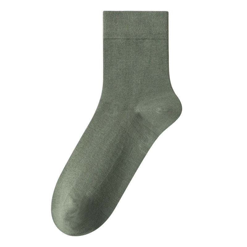 Mens Mid-Calf Cotton Socks With Odor-Resistant Properties