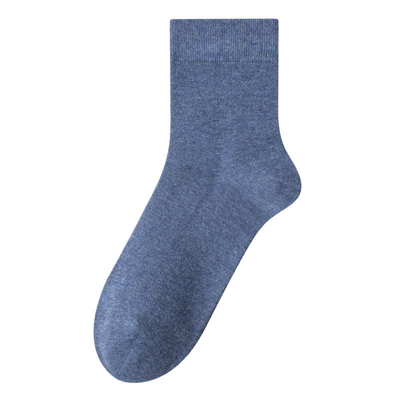 Mens Mid-Calf Cotton Socks With Odor-Resistant Properties