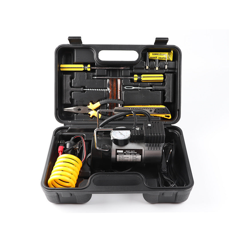 Kit de Réparation Pneu & Gonfleur Électrique 12V - Malette Multifonction