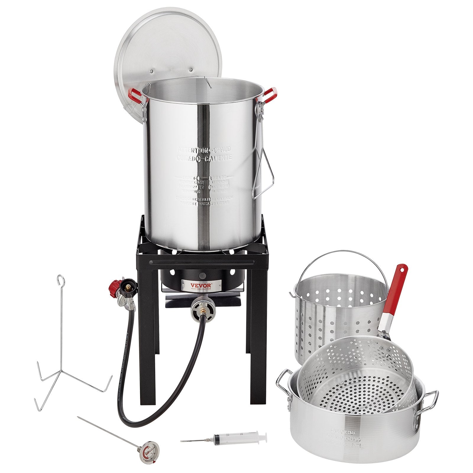 Chicken and Turkey Deep Fryer, Outdoor Aluminum Seafood Frying Pot, 54,000 BTU Burner Propane Gas Boiler