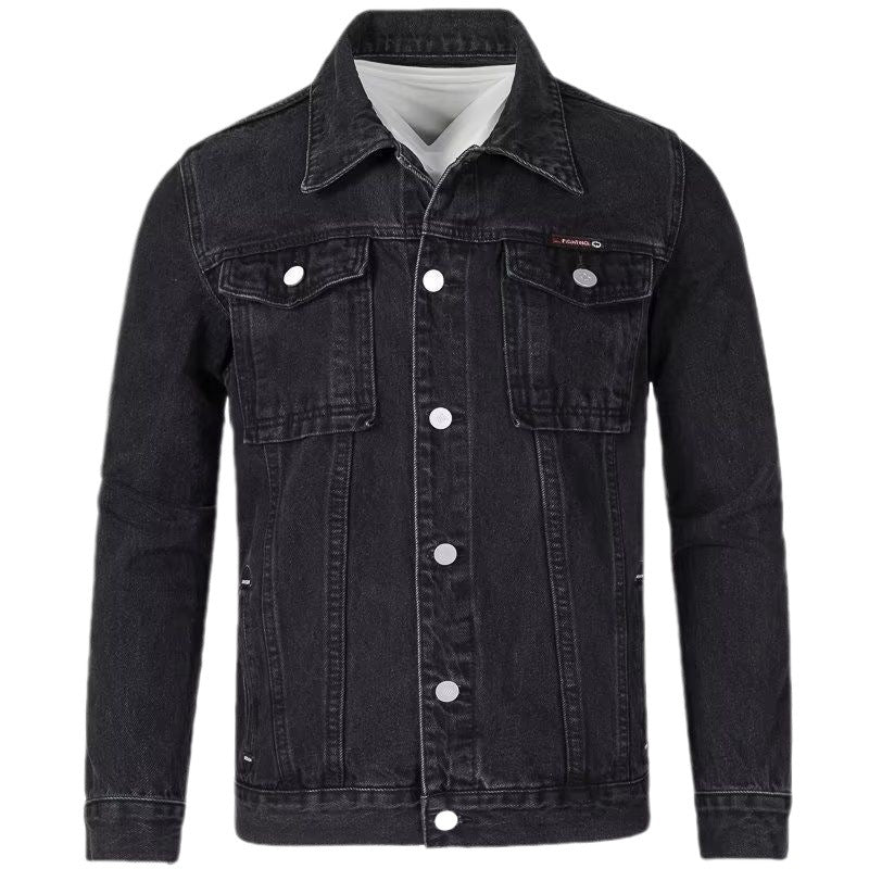 Mens Denim Jacket Korean-StyleHandsome And Slim-Fit