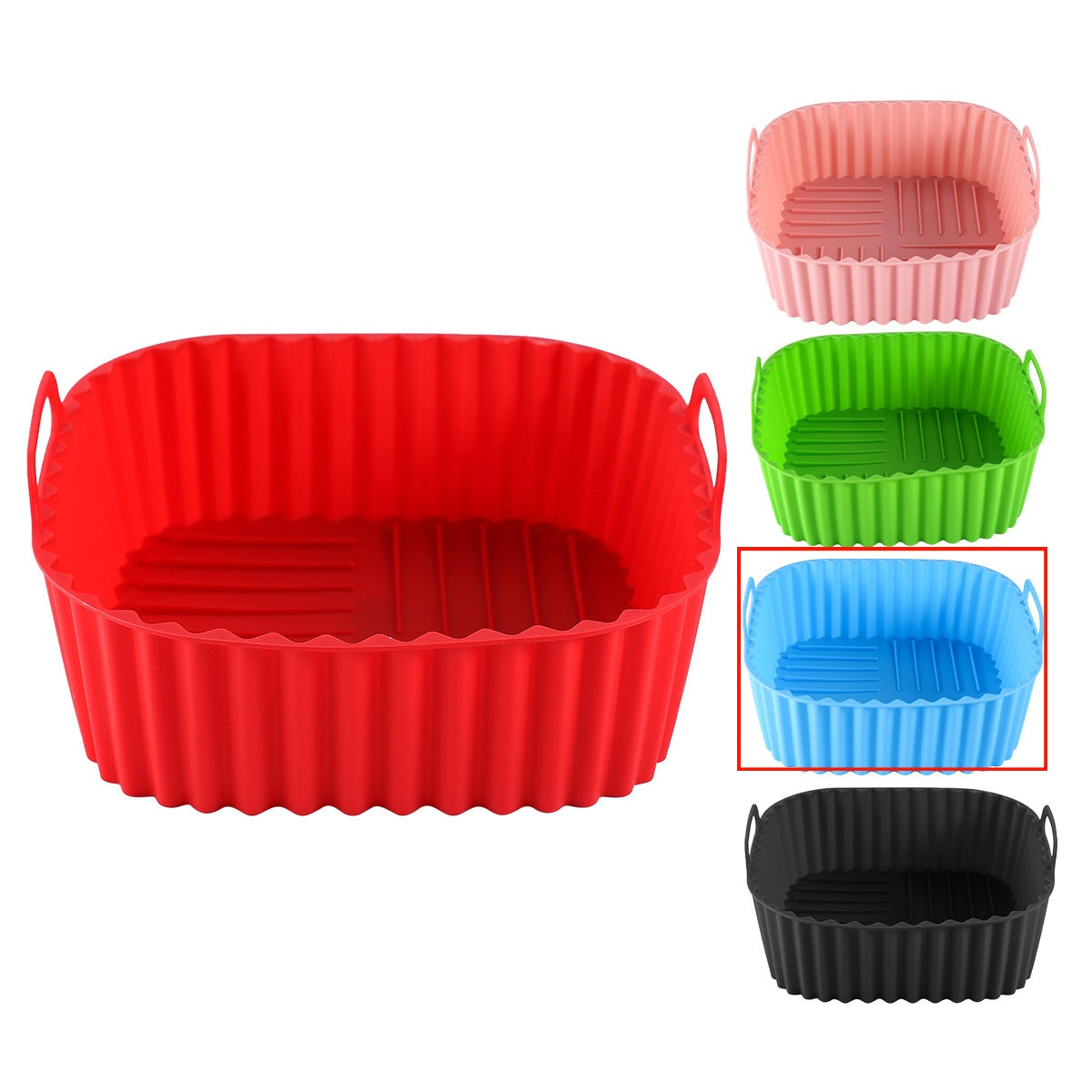 Plateau carré en silicone comestible multicolore pour friteuse à air