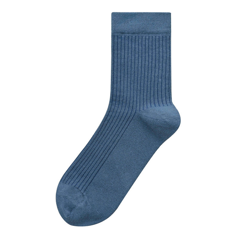 Mens Mid-Calf Cotton Socks With Odor-Resistant Properties
