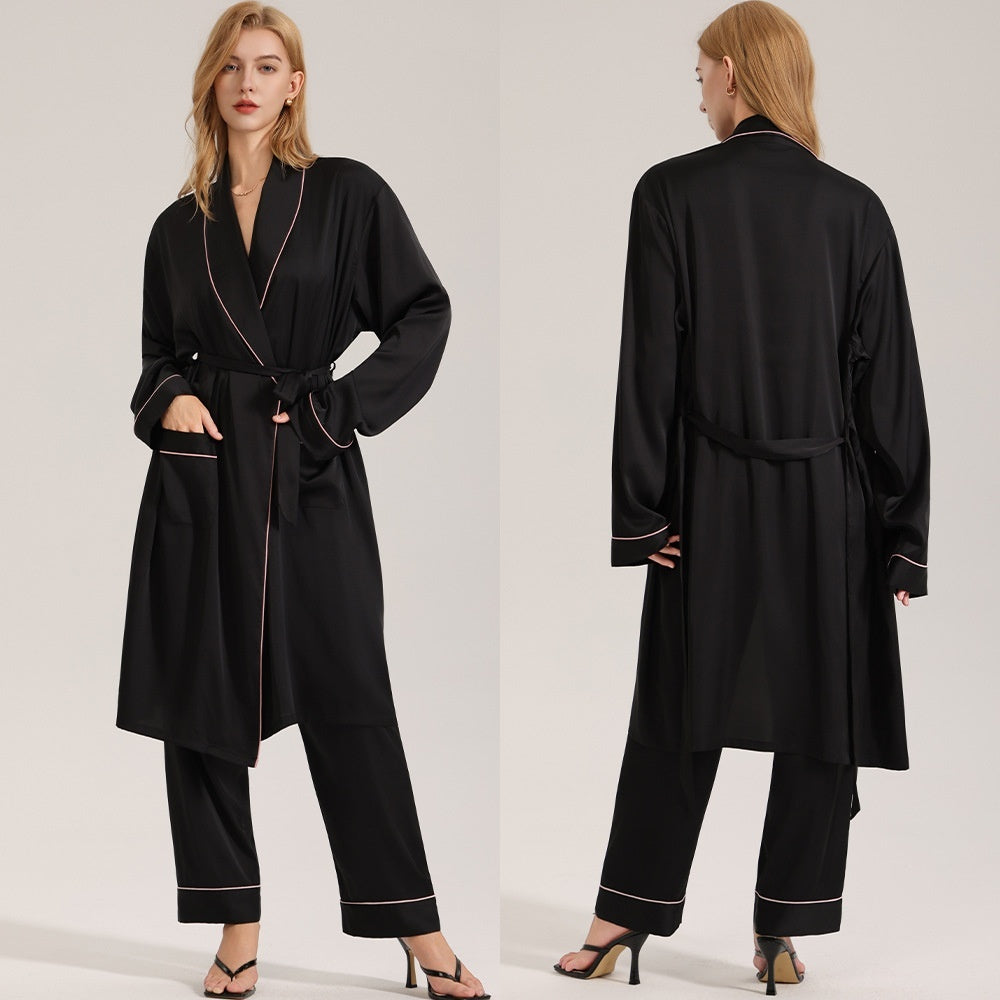 Women Spring Summer High-End Loungewear Long-Sleeve Robe